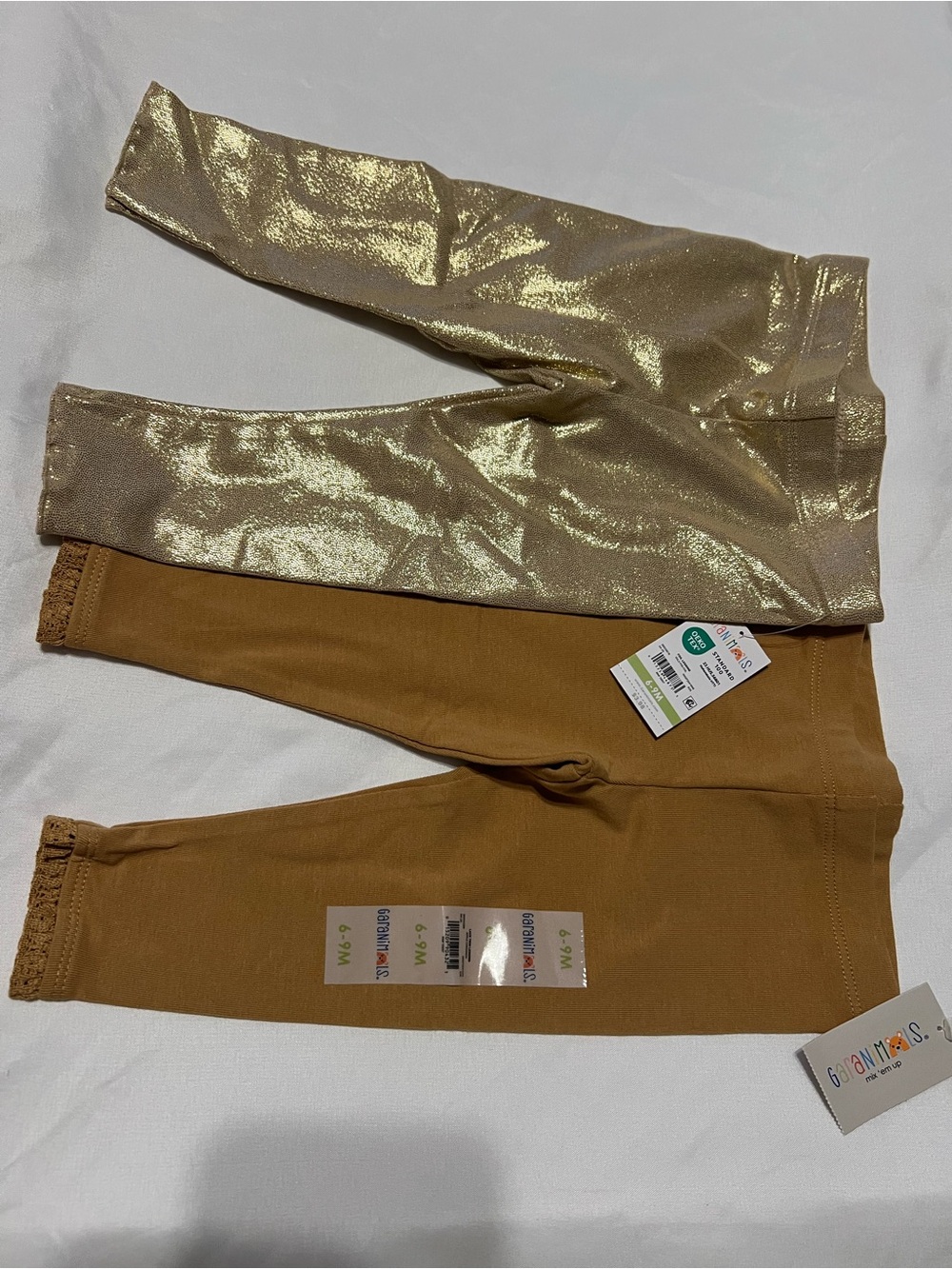 Garanimals Metallic Gold and Tan Girls' Leggings Set